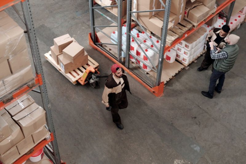 Contract workforce managing stock movement in a warehouse